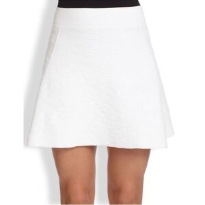Theory white jacquard skater skirt